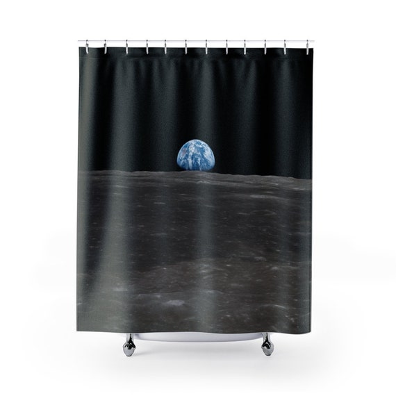 NASA Shower Curtain, Earth Photo, Moon Landing, Earth Decor, Space Shower, Space Bathroom, Space Decor, Astronomy Decor, NASA Decor