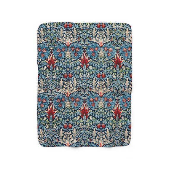 Art Nouveau Blanket, Sherpa Blanket, William Morris, William