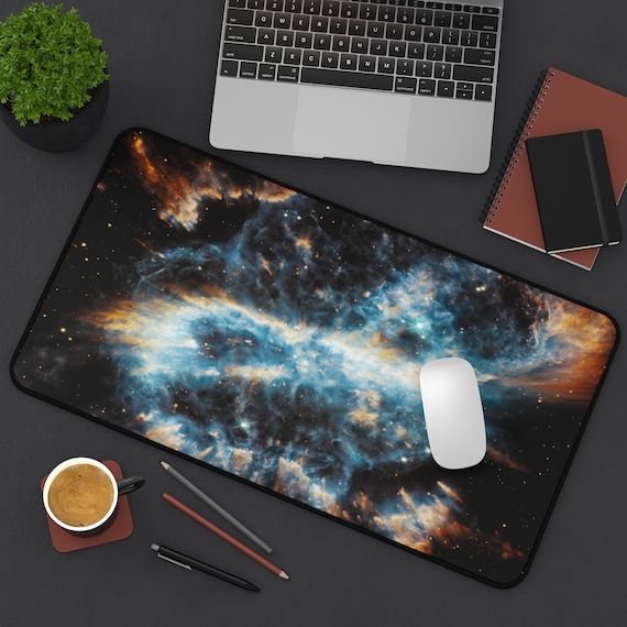 Space Desk Mat, Galaxy Desk Mat, Space Mousepad, Galaxy Mousepad, NASA Mousepad, Rainbow Desk Mat, Blue Mousepad, Astronomy Gift