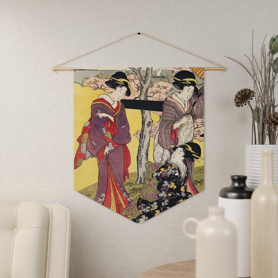 Japanese Decor, Japanese Tapestry, Geisha Art, Vintage Japan, Japanese Art, Japanese Wall Art, Asian Wall Art, Asian Tapestry