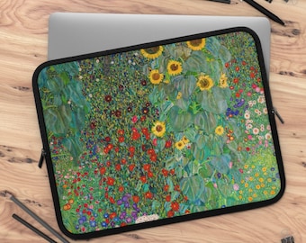 Klimt Laptop Sleeve, Gustav Klimt, Sunflower Laptop, Klimt Painting, Green Laptop Sleeve, Art Macbook Sleeve, Floral Laptop, Boho Laptop
