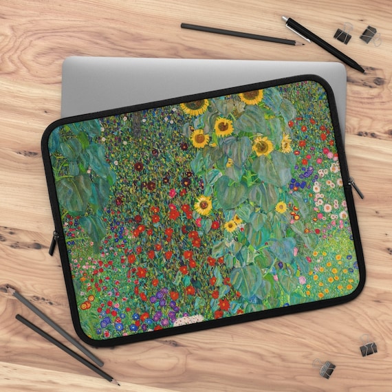 Klimt Laptop Sleeve, Gustav Klimt, Sunflower Laptop, Klimt Painting, Green Laptop Sleeve, Art Macbook Sleeve, Floral Laptop, Boho Laptop