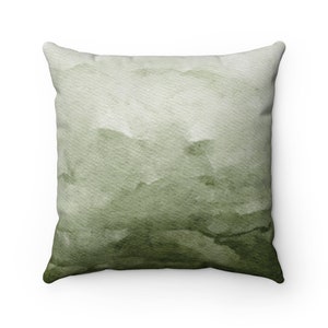 Green Ombre Pillow, Forest Green Decor, Green Watercolor, Green Home Decor, Green Throw Pillow, Green Pillow, Sage Green Pillow, Olive Green