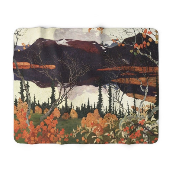 Fall Blanket, Sherpa Blankets, Autumn Blanket, Nature Blanket, Fall Throw, Mountain Blanket, Autumn Decor, Fall Home Decor, Nature Throw