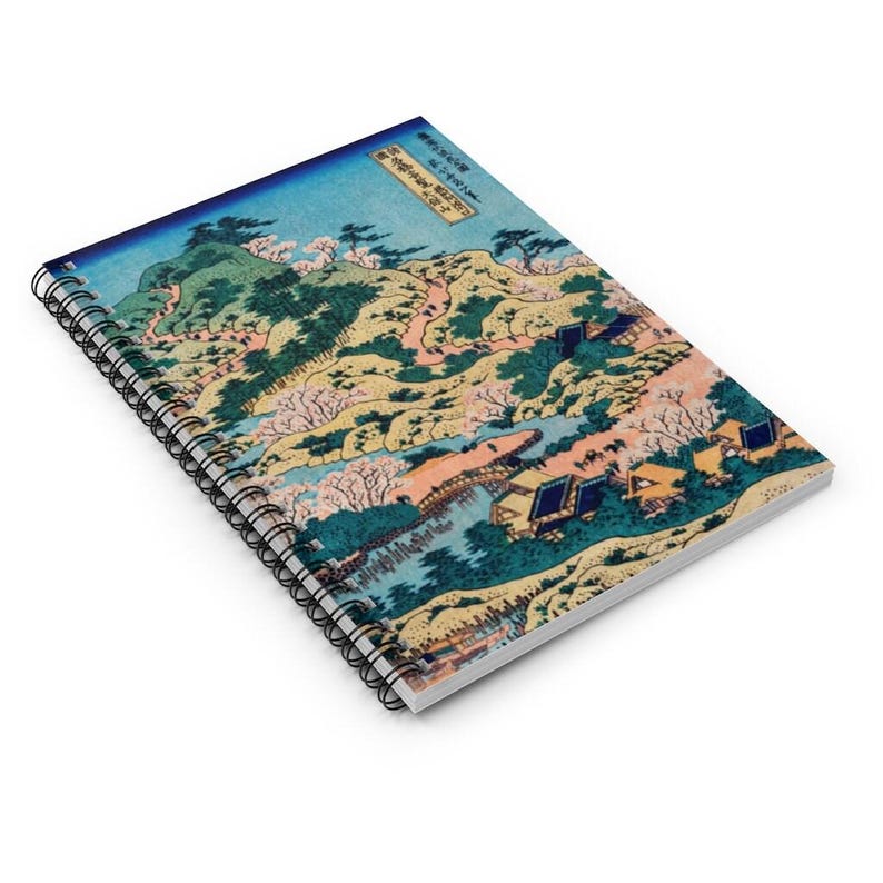 Japanese Spiral Notebook | Hokusai Ruled Journal, Cherry Blossom Motif Writing Companion image 4