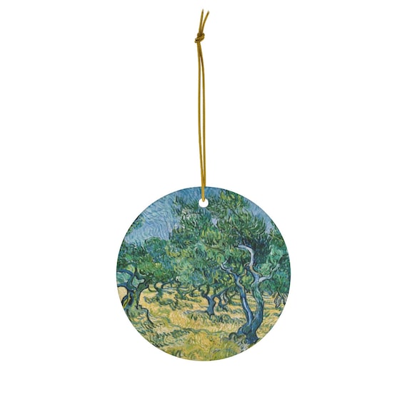 Van Gogh Ornament, Art Ornament, Tree Ornament, Christmas Ornament, Ceramic Ornament, Forest Art, Tree Painting, Van Gogh Painting