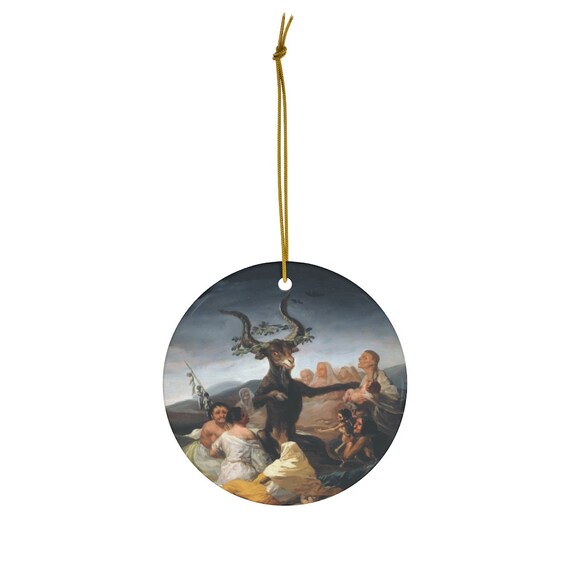 Gothic Ornament, Christmas Ornament, Fine Art Ornament, Vintage Ornament, Satanist Ornament, Ceramic Ornament, Witches Sabbath
