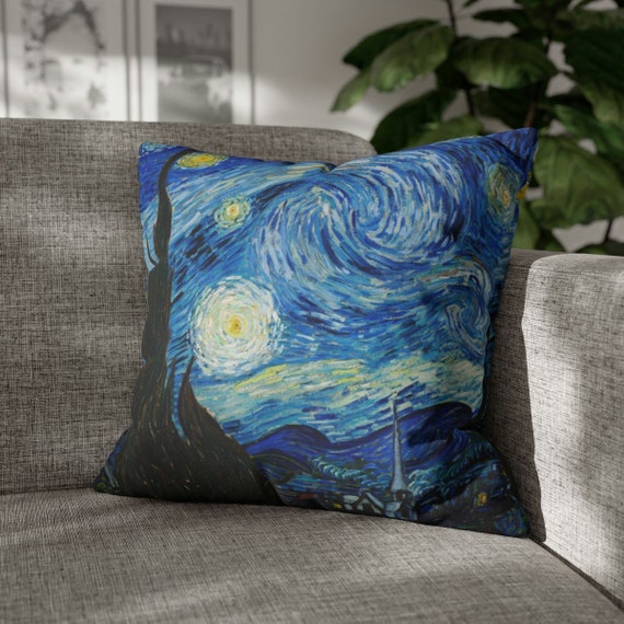 Starry Night, Vintage Pillow, Art Pillow, Moon Pillow, Star Pillow, Van Gogh Pillow, Vincent Van Gogh, Van Gogh Decor, Boho Pillow