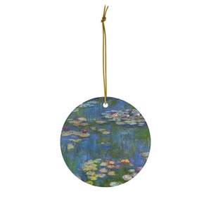 Claude Monet Ornament, Water Lilies, Fine Art Ornament, Christmas Ornament, Nature Ornament, Claude Monet Painting, Monet Gift, Lily Pad