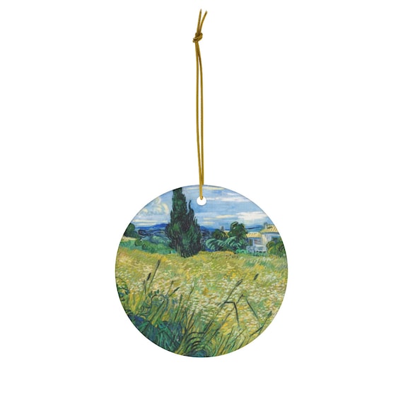 Van Gogh Ornament, Art Ornament, Cypress Trees, Christmas Ornament, Ceramic Ornament, Nature Ornament, Tree Painting, Van Gogh Painting