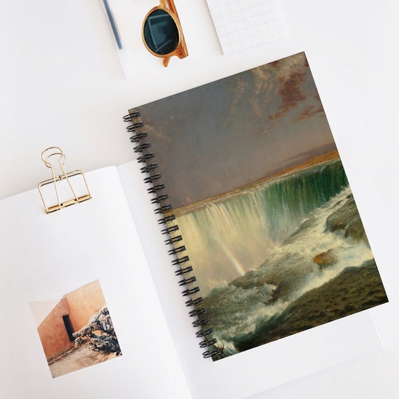 Waterfall Notebook, Landscape Painting, Nature Notebook, Vintage Notebook,  Frederic Church, Waterfall Art, Niagara Falls, Canada Notebook