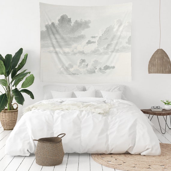 Cloud Tapestry, Cloud Painting, Dorm Tapestry, Sky Cloud Decor, Sky Tapestry, White Tapestry, Cloud Watercolor, White Wall Decor