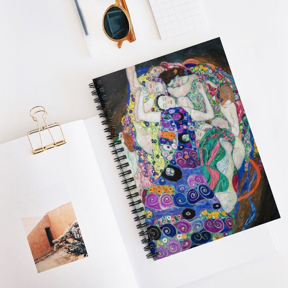 Klimt Notebook, Spiral Notebook, Gustav Klimt, Art Notebook, The Maiden, Fine Art Notebook, Woman Notebook, Fine Art Journal, Klimt Journal