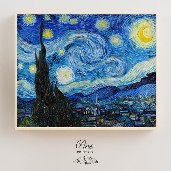Starry Night Print, Van Gogh Print, Vincent Van Gogh, Van Gogh Painting, Moon Painting, Van Gogh Poster, Fine Art Print, Vintage Wall Art