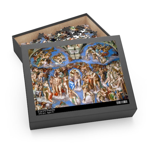 Michelangelo Art, Jesus Puzzle, Religious Puzzle, Christian Puzzle, Last Judgment, Renaissance Art, Catholic Gift, Sistine Chapel