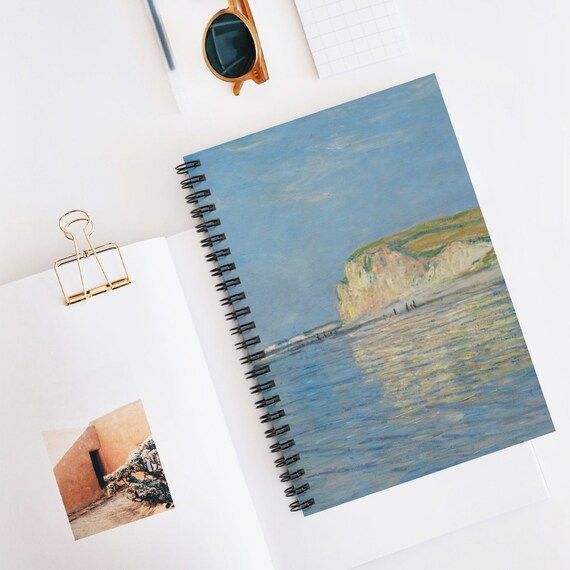Monet Notebook, Spiral Notebook, Ocean Painting, Ocean Notebook, Beach Painting, Claude Monet, Monet Art, Monet Journal, Blue Notebook