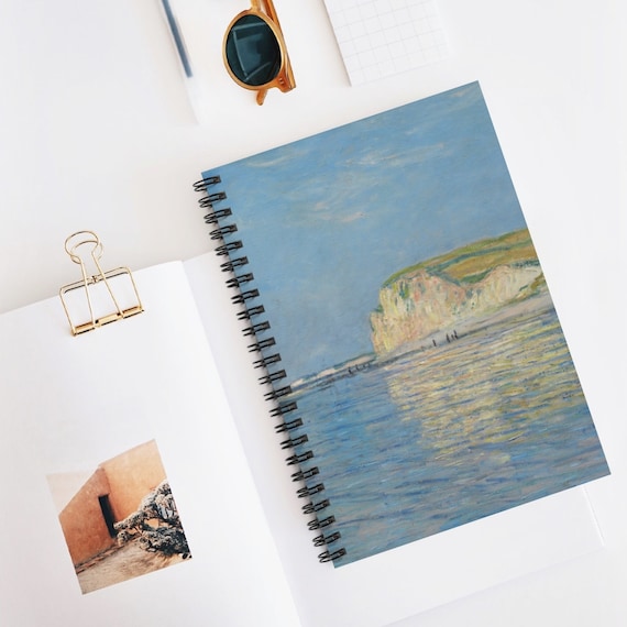 Monet Notebook, Spiral Notebook, Ocean Painting, Ocean Notebook, Beach Painting, Claude Monet, Monet Art, Monet Journal, Blue Notebook