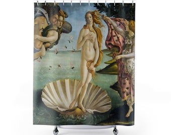 Rideau de douche Vénus, décoration Renaissance, rideau de douche art, décoration mythologie, Sandro Botticelli, rideau de douche bohème, tableau Vénus