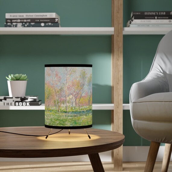 Monet Lamp, Claude Monet Art, Tree Lamp, Fine Art Lamp, Vintage Tree, Tripod Lamp, Monet Painting, Monet Art, Monet Decor, Fine Art Gift