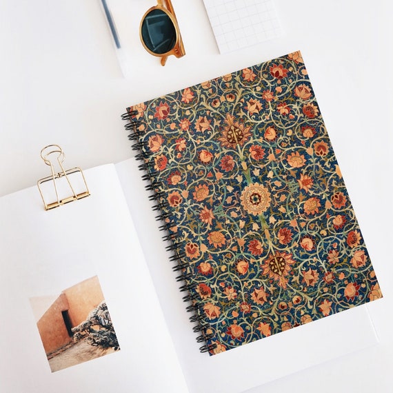 William Morris Notebook, Spiral Notebook, Boho Spiral Notebook, Bohemian Journal, William Morris Art, Art Nouveau Notebook, Mandala Notebook