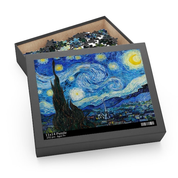 Van Gogh Puzzle, Starry Night Puzzle, Van Gogh Gift, Vincent Van Gogh, Moon Puzzle, Fine Art Puzzle, Jigsaw Puzzle, Van Gogh Painting