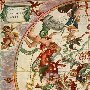 Tierkreis-Astrologie-Wandteppich | Himmlischer Sternen-Vintage-Wandbehang, Mystisches Kunstobjekt Bild 7