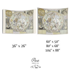Vintage Zodiac Astrology Tapestry | Celestial Star Chart Wall Hanging, Witchy Cottagecore Accent Piece image 7