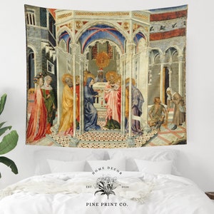 Jesus Christ Art, Religious Tapestry, Christian Art, Religious Wall Art, Medieval Tapestry, Medieval Painting, Renaissance Art, Creation Art