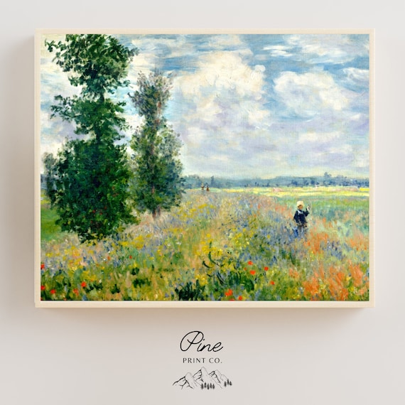 Claude Monet Print, Poppy Fields Argenteuil, Poppy Painting, Monet Painting, Monet Print, Botanical Art, Nature Painting, Impressionist Art