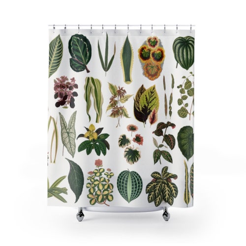Plant Shower Curtain Houseplant Bathroom Houseplant Decor Etsy