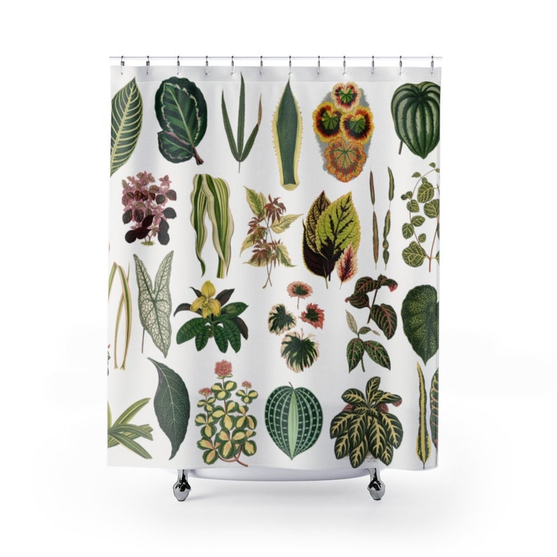 Plant Shower Curtain Houseplant Bathroom Houseplant Decor Etsy