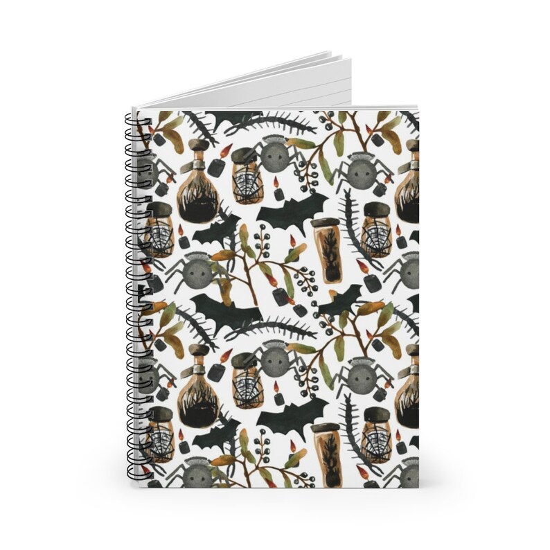 Halloween Notebook, Halloween Gift, Halloween Journal, Bat Notebook, Witchy Notebook, Fall Notebook, Spooky Notebook, Spiral Notebook image 3