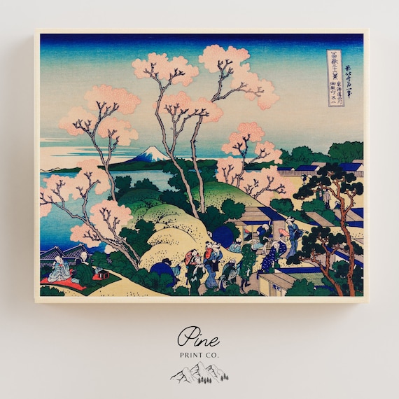 Japanese Print, Cherry Blossom Art, Vintage Japanese, Japanese Poster, Asian Wall Art, Japanese Decor, Japanese Nature, Katsushika Hokusai