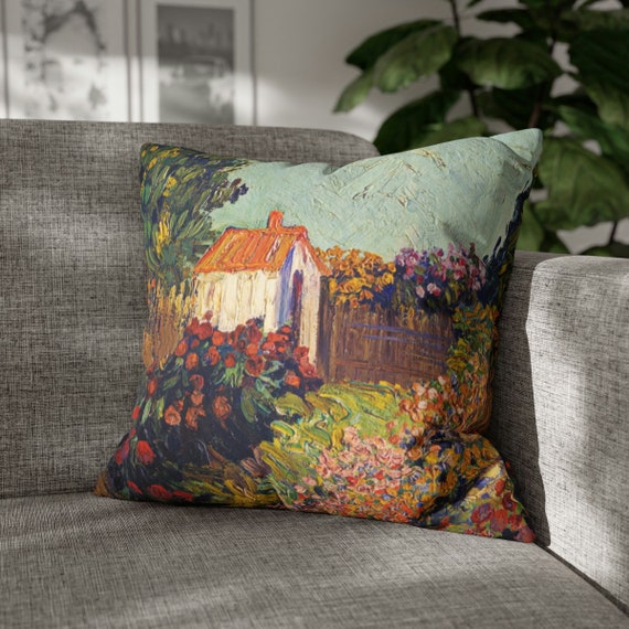 Vintage Pillow, Art Pillow, Floral Pillow, Throw Pillow, Landscape Painting, Van Gogh Pillow, Vincent Van Gogh, Van Gogh Painting
