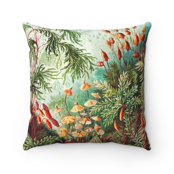 Botanical Pillow, Plant Throw Pillow, Green Pillow, Tropical Pillow, Ernst Haeckel, Botanical Decor, Vintage Botanical, Nature Pillow
