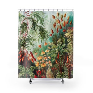 Plant Shower Curtain, Nature Shower Curtain, Green Shower Curtain, Bathroom Art, Botanical Bathroom, Tropical Bathroom, Floral Bathroom