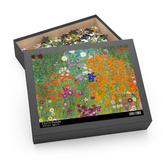 Sunflower Puzzle, Gustav Klimt, Botanical Puzzle, Klimt Painting, Nature Puzzle, Art Puzzle, Green Puzzle, Plant Puzzle, Gardener Gift