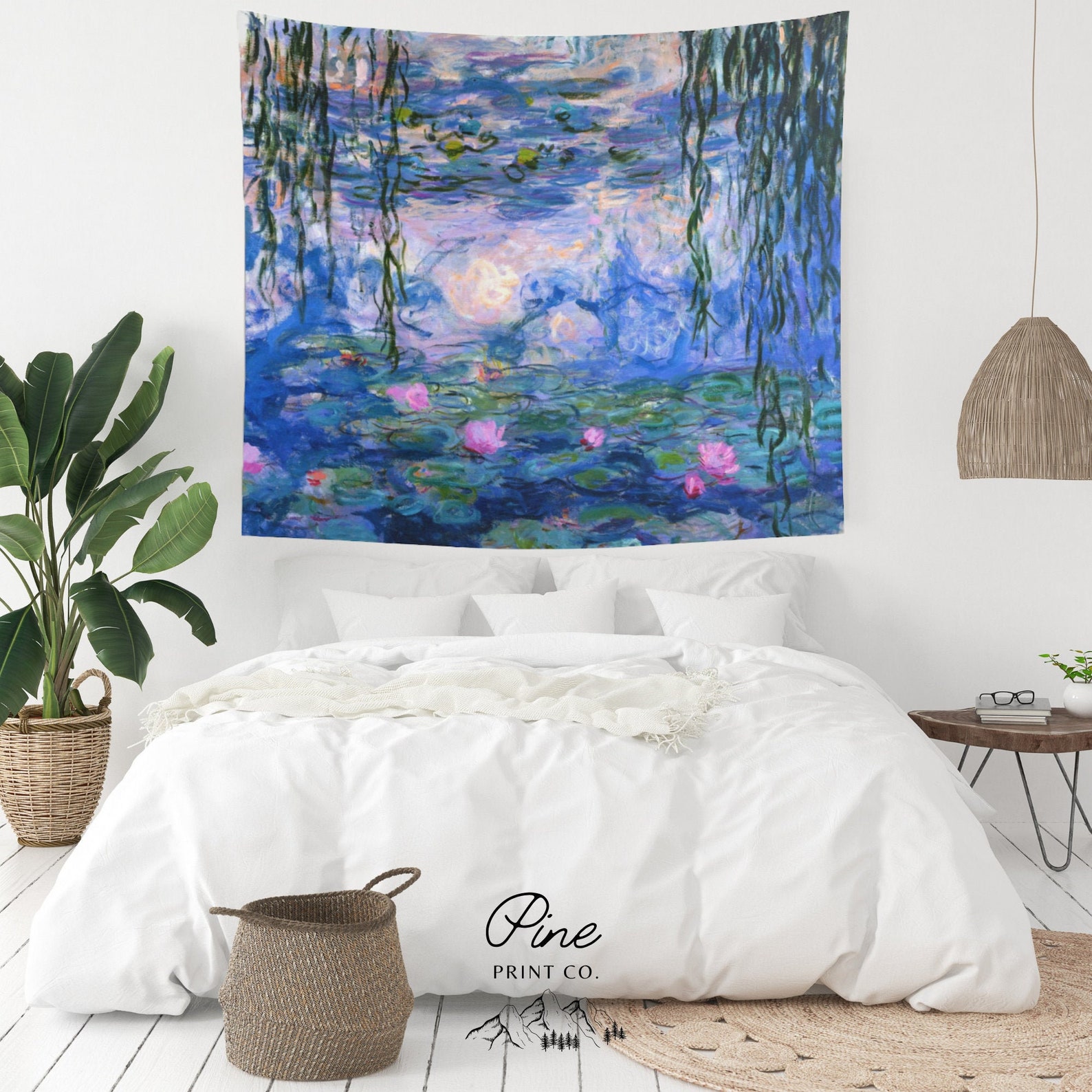 Claude Monet Tapestry Water Lilies Monet Fine Art Tapestry | Etsy