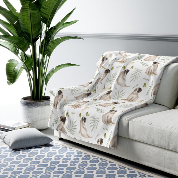 Pug sherpa blanket sale