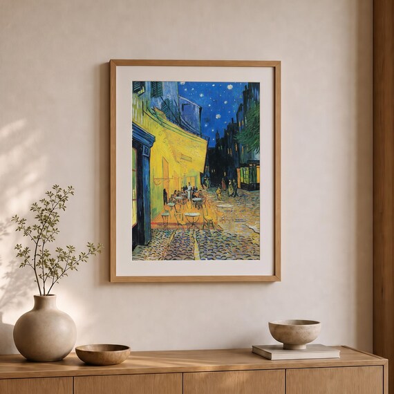 Van Gogh Wall Print | Café Terrace Night Museum Poster, Vintage