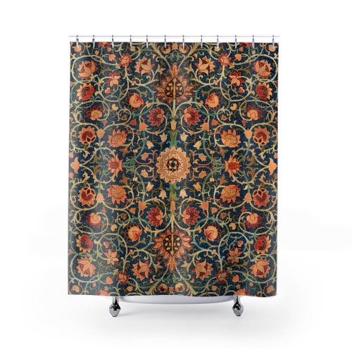 Boho Shower Curtain William Morris Shower Curtain Moroccan Etsy
