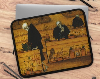Skeleton Laptop Sleeve, Art Laptop Sleeve, Macbook Sleeve, iPad Sleeve, Gothic Laptop, Laptop Case, Laptop Sleeve 7/10/13/15/17, Death Art