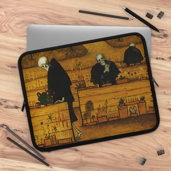 Skeleton Laptop Sleeve, Art Laptop Sleeve, Macbook Sleeve, iPad Sleeve, Gothic Laptop, Laptop Case, Laptop Sleeve 7/10/13/15/17, Death Art