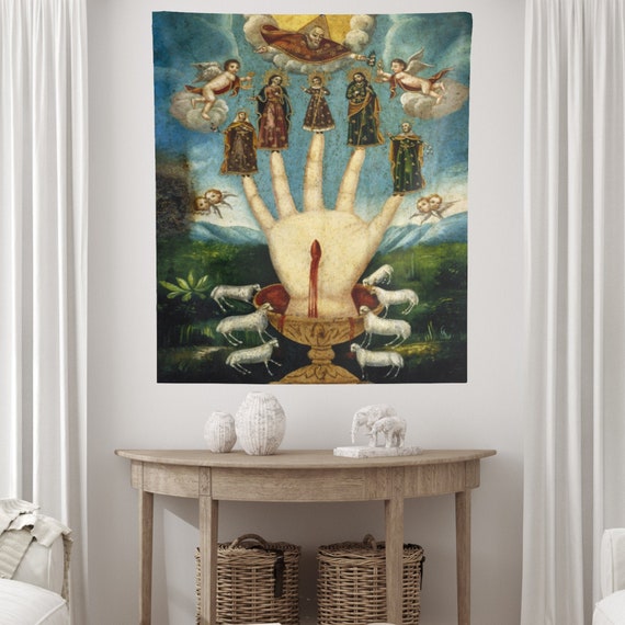 Hand Tapestry, Occult Tapestry, Witchcraft Tapestry, Vintage Art, Occult Decor, Vintage Art Tapestry, Gothic Decor, Halloween Tapestry