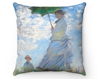 モネの絵画 クッションカバー：印象派アート、風景画のホーム