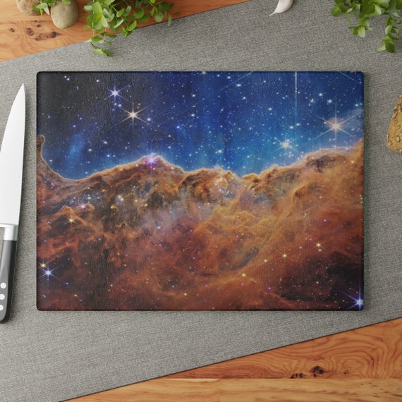 Space Cutting Board, Glass Cutting Board, James Webb Telescope, NASA Gift, NASA Cutting Board, Outer Space, Black Cutting Board, Nasa Photo