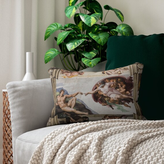 Creation of Adam Pillow, Classical Art Pillow, Sistine Chapel, Michelangelo Pillow, Hand of God, Michelangelo Painting, Hand Pillow