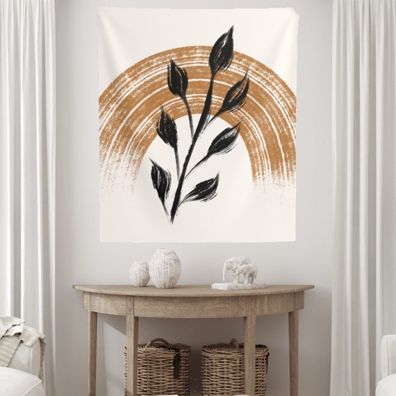 Boho Tapestry, Minimalist Wall Art, Nature Tapestry, Modern Wall Art, Plant Tapestry, Boho Wall Hanging, Neutral Wall Art, Abstract Tapestry