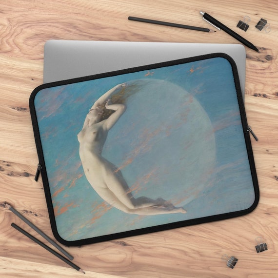 Moon Laptop Sleeve, Nude Woman, Vintage Moon, Woman Moon, Boho Laptop Sleeve, Macbook Sleeve, iPad Sleeve, Art Laptop Sleeve, 13 Sleeve