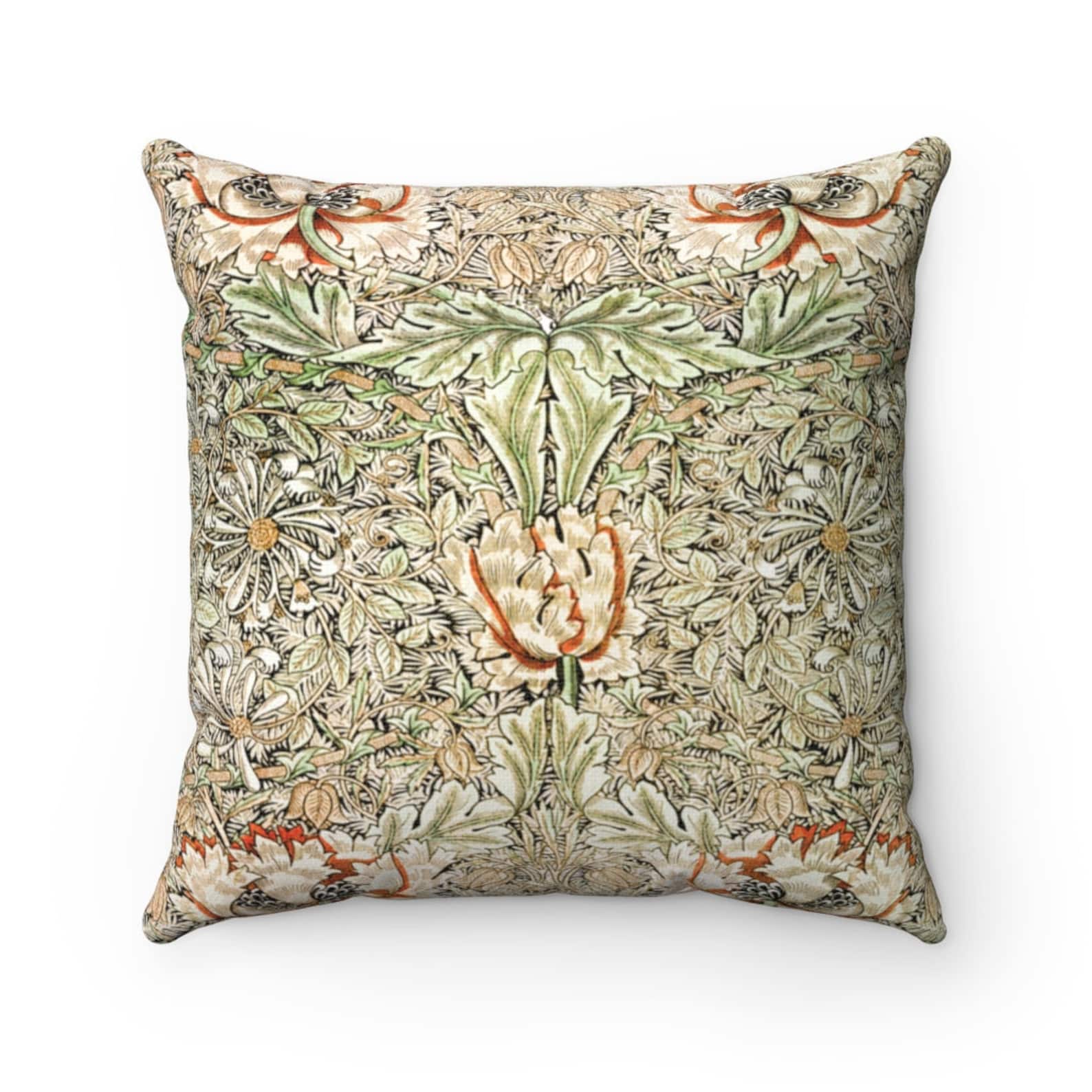 Art Nouveau Pillow William Morris Pillow Green Throw Pillow Etsy